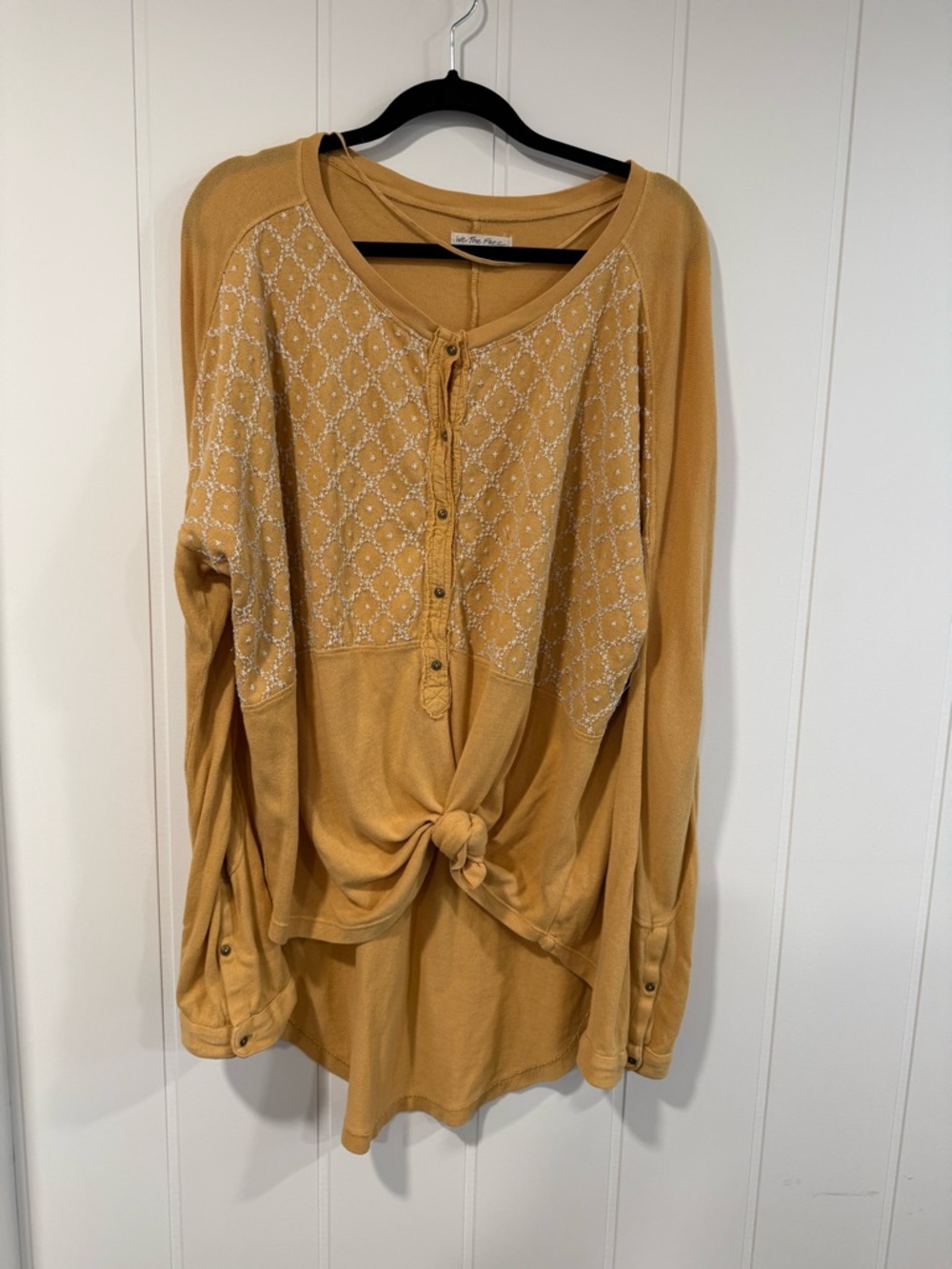 We The Free Mustard Long Sleeve Button-Front Top